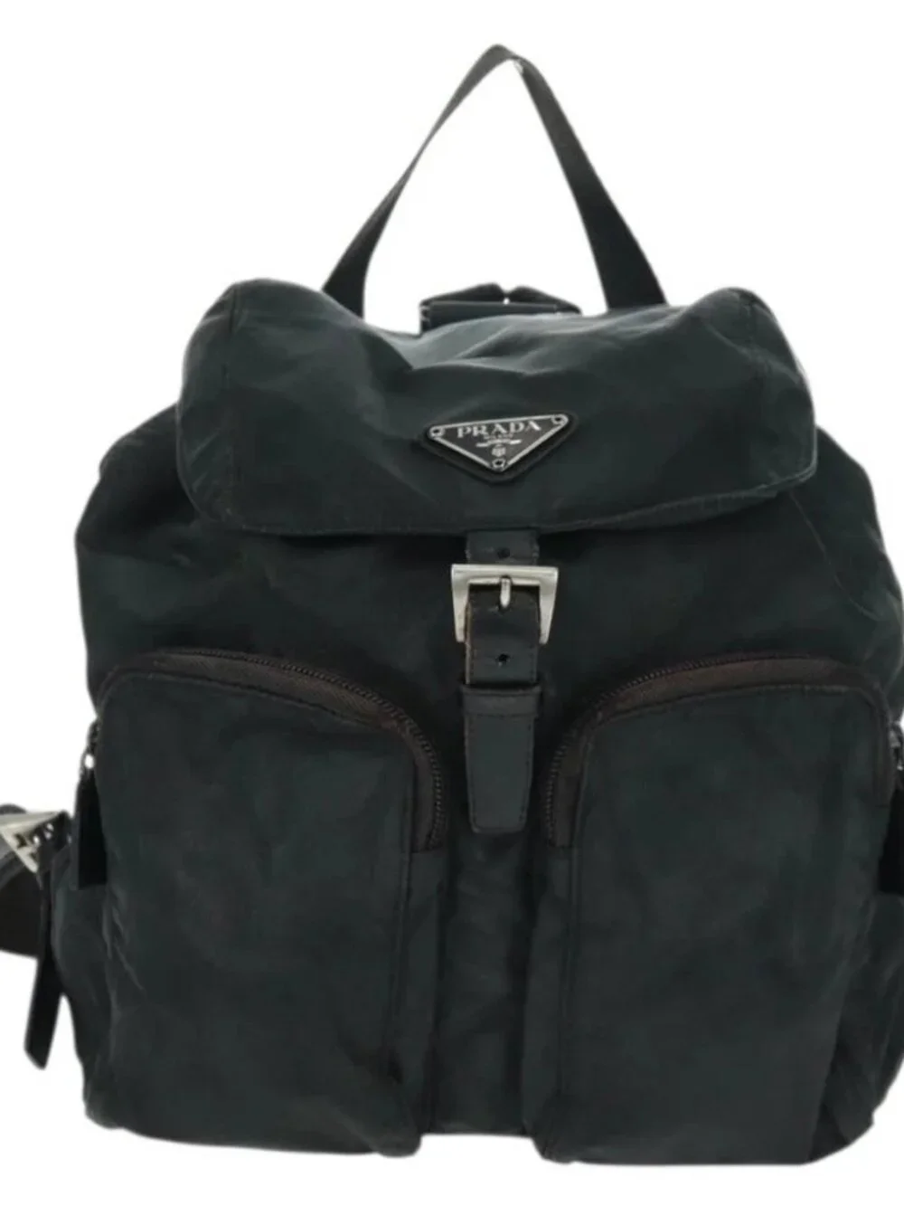 PRADA Backpack Nylon Green Silver